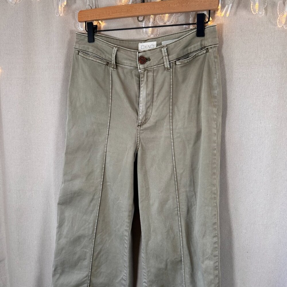Anthropologie Pintuck Chino Pant in Soft Olive - Picture 4 of 14